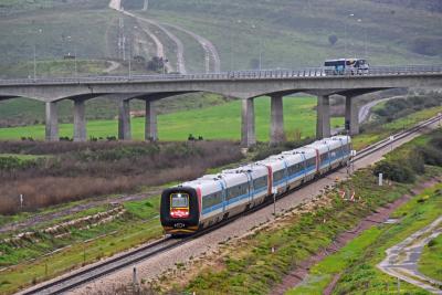 Israel Railways IC3 7032 at the 2016 reopened Jezreel Valley Railway