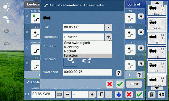 Marklin CS2 af Koblings-vals Telex-Lokomotiver via Memory-Funktion. - Sporskiftet